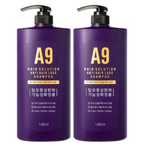 A9 약산성 탈모방지 샴푸 1000ml / 식약처인증 탈모증상완화 기능성샴푸, 2개
