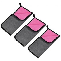 세차용품 X AUTOHAUX 3피스 극세사 자동차 건조 타월 30cm x 30cm(11.8 11.8인치) 엑스트라 라지 클리닝, one option, one option