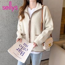 샐리 데일리라인골지니트집업점퍼_I2D-CJP006