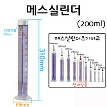 메스 실린더 200ml 유리/과학 실험 키트 교구 도구 만들기