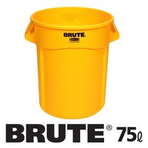 러버메이드 브루트 컨테이너 75L, 노랑, 1개