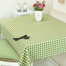 찬미디자인 4인용식탁보 미니체크, 올리브