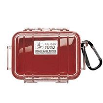 펠리칸 1010 마이크로 케이스 /선택 (블랙 옐로우 레드 솔리드 옐로우), 펠리칸-1010 레드투명, 1개