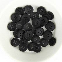JSTrading 기본 라운드단추 원형단추 옷단추 셔츠단추, 10개, 블랙 12mm