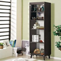 모던탑21 이지 글라스 5단 장식장 500 x 1925 x 400mm, 웬지