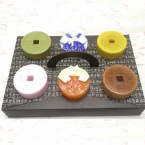 [네추럴엠제이] 한가위 한복 수제비누세트+선물포장, 한복+엽전 6구세트+훈민정음 선물포장, 1 set, 85g