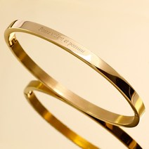 디바테일 [각인팔찌]4mm Lettering Gold Simple Bangle 패션 팔찌
