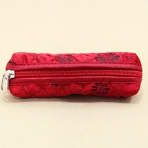 비단장이 전통 비늘누비 도장지갑, 진빨강, 1개
