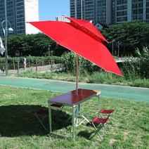 주식회사가리온 특대형 2단 팔각대형 파라솔 꺽인형, 레드, 1개