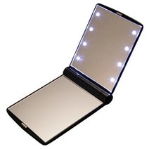 LED 조명거울 콤팩트형 양면 손거울 화장거울, 화이트, 1개