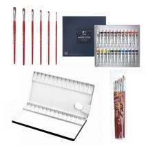 신학기 화방용품 G, 1세트, G-2(신한24색7.5ml전문가수채물감+흥일430전문가팔레트30칸+화홍771 6본조세트-평