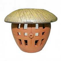예조 미니옹기 옹기 항아리 도예 옹기수반 단지 수반 옹기항아리 공방 도자기, 초가집 양키캔들, 1개