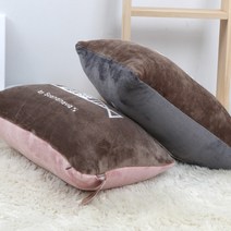 스칸피쉬 양면쿠션(솜포함), 핑크브라운