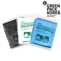 그린팩코리아 배접 쓰레기봉투 4종, 200매, 쓰레기봉투 배접 [58X75] 소 청색