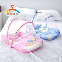 [베베훅] 생활필수품 유아용 원터치 모기장 유모차모기장 매트리스커버, 01_베베 유아용모기장_블루