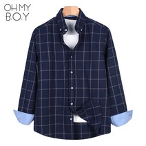 오마보이 남성용 캐주얼 버튼 다운 체크 남방 DL 733