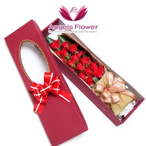 엔젤스플라워 꽃배달서비스 생화 장미꽃 바구니 공기정화 관엽식물 축하바구니 프로포즈, F05_너를위한장미 꽃상자 일반형, 1개