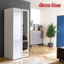 데코라인 로이 핸드리스 800 전신거울 옷장 옷장형, 화이트