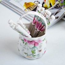 플로렌스 꽃수반 + 도자기라인(대) 티스푼5P 티포크 5P, 10P세트