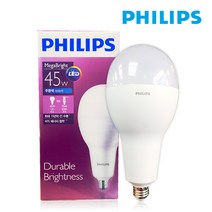 필립스 LED 메가브라이트 램프 45W E26 E39, E26 주광색, 1개