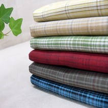 하비크래프트 [할인특가]선염체크원단6종 6900원+무료배송, 2-4] 베이직체크 카키 1마