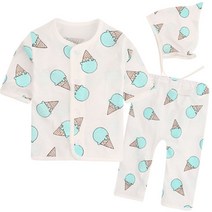 아이스크림(블루)7부내의 유아내복 유아내의 아기내복 아기내의 여름내의