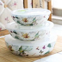 도자기 3칸찬통 나눔접시 3절접시, 도자기밀폐3칸찬통 목련_대, 1개