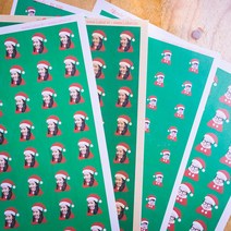 후아미 산타 레모나 스티커 흰색 모조지 포토스티커, 네모