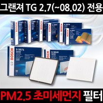 초 미세먼지 제거/PM2.5/그랜져 TG 2.7(~08.02)/보쉬 에어컨필터/항균필터/향균필터/히터필터, 1세트, 531