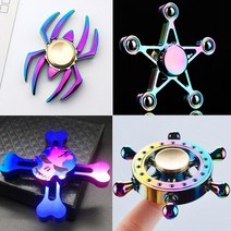 그린마켓 뉴디자인 레인보우 샤이니 메탈 피젯 스피너 집중력 강화 GF014 fidget spinner, 02.피젯스피너 정품 크롬_블루