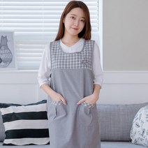 데코에버 체크데이지 앞치마, 그레이, 1개
