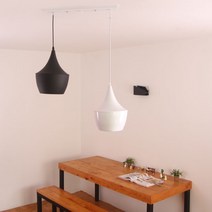 boaz 알라 식탁등 팬던트 LED 카페 인테리어 조명, 알라팬던트(검정)+LED벌브(주광)