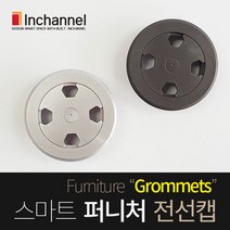 인채널 국산 가구매입 책상전선캡 60mm 4구_전선정리_배선홀_배선정리, B_콰트로 전선캡/60mm_다크그레이(, 1개