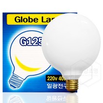 일광 백열 볼전구 G125 40W 불투명, 전구색(노란빛)
