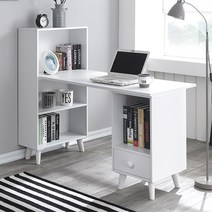 엣지퍼니처 토트 600 서랍형 1인 책상 세트, 화이트