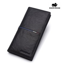 BISON DENIM 바이슨데님 남자 남성 수제 가죽 얇은 장지갑 N4437-1B