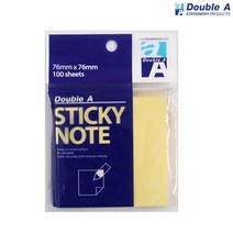 더블에이 스티키노트 노랑/76X76/1갑(12개), 1