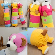 무궁화수예 강아지 사탕베개 솜포함/사탕베개커버/롱베개, 핑크(솜포함)
