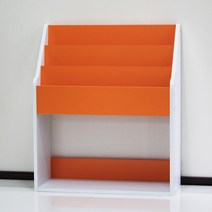 양지가구 전면책꽂이 3단 DIY 책장, 전면책꽂이3단600 오렌지