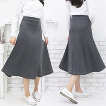 [허리밴딩] NI-밍크후레아롱스커트 겨울 융치마 플레어스커트