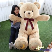 플러스돌 나만의 자수제작 뉴 반달곰 러블리베어 대형인형, 브라운, 155cm