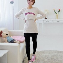 마더라이크 F.도톰PS수유티 - 덮개형 겨울 빅사이즈 수유복