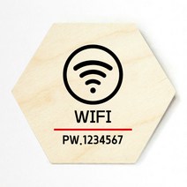 모두의팩토리 육각 우드 도어사인, no.7 WIFI