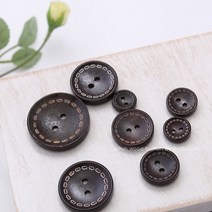 초코스티치우드단추(10개), 25mm