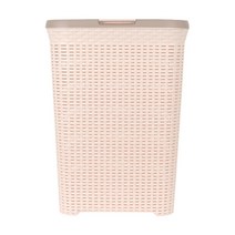 라탄스타일 대용량 빨래바구니, 베이지(60L), 1개