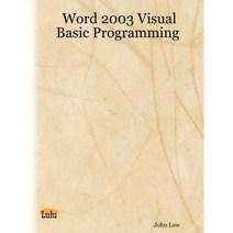 Word 2003 Visual Basic Programming Paperback, Lulu.com