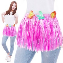 훌라스커트 하와이치마 장기자랑 체육대회 파티용품 핑크, 단품