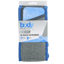 바디베네피츠 포 맨 XL 백 스크러버 샤워타월, Gray + Blue, 1개