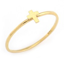 나라주얼리 14k 18k 심플 십자가 싱글반지 금반지 미스링