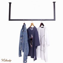 코코디피 옷가게용 주문제작 천장 벽면 부착 파이프 행거 천정 고정 헹거 옷걸이 봉, 20각 + 가로 120cm와 폭 40cm + 흰색, 1개